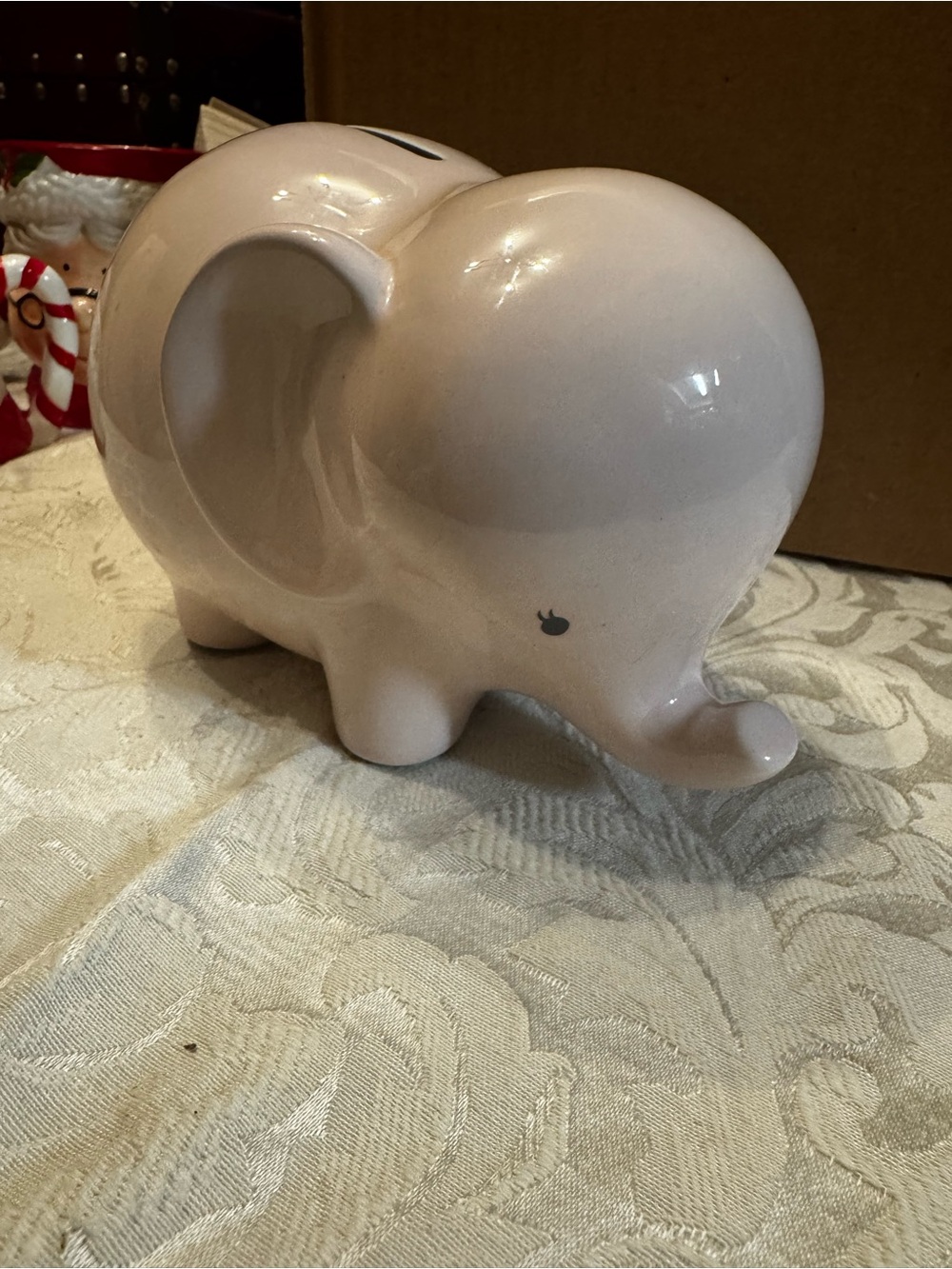 Hallmark Pale Pink Ceramic Elephant Bank